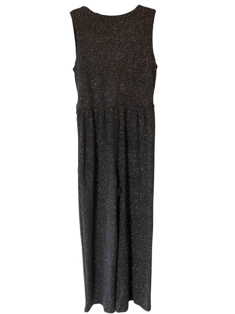 Signature By Robbie Bee Black Shimmer Sleeveless Wrap Jumpsuit Small - Picture 3 of 11